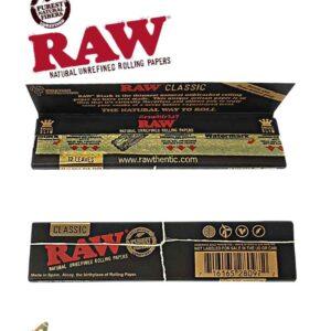 ניירות גלגול גדולים RAW קלאסי שחור זהב RAW BLACK CLASSIC