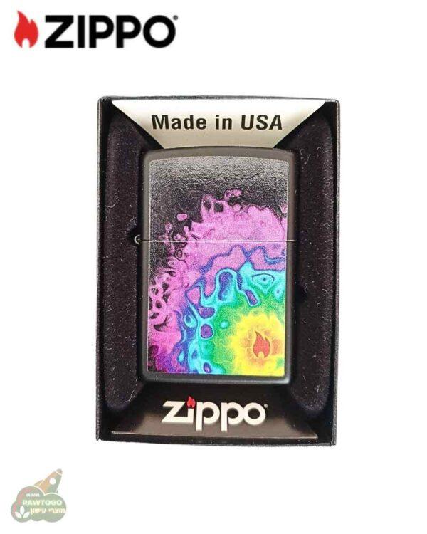 מצית זיפו בעיצוב צבעים פסיכדלים ZIPPO