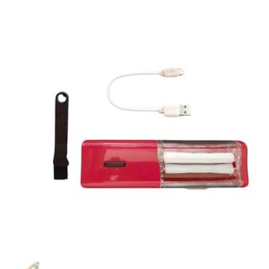 מכונה לגלגול סיגריות חשמלית אוטומטית בצבע אדום בחיבור AUTO USB