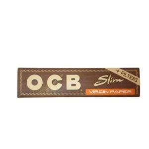 נייר גלגול או סי בי עם פילטר אורגני גדול OCB BROWN SLIM + FILTERS king size