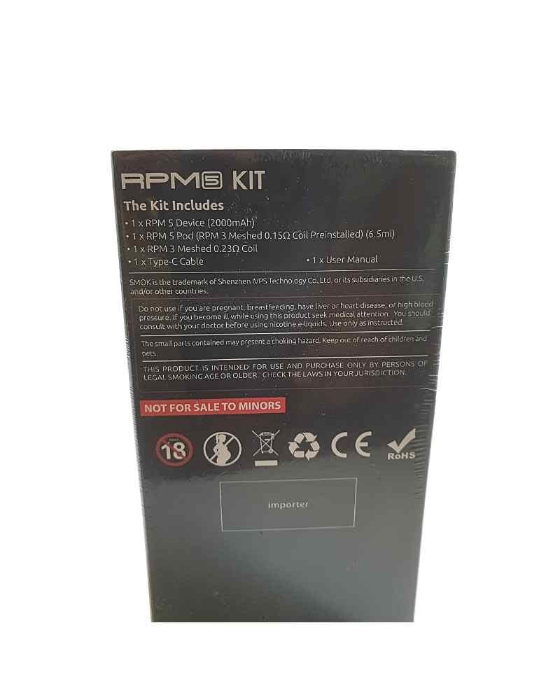 מכשיר אידוי מסוג נרגילה סמוק צבע אקדח מטאלי smok RPM 5 kit 80W