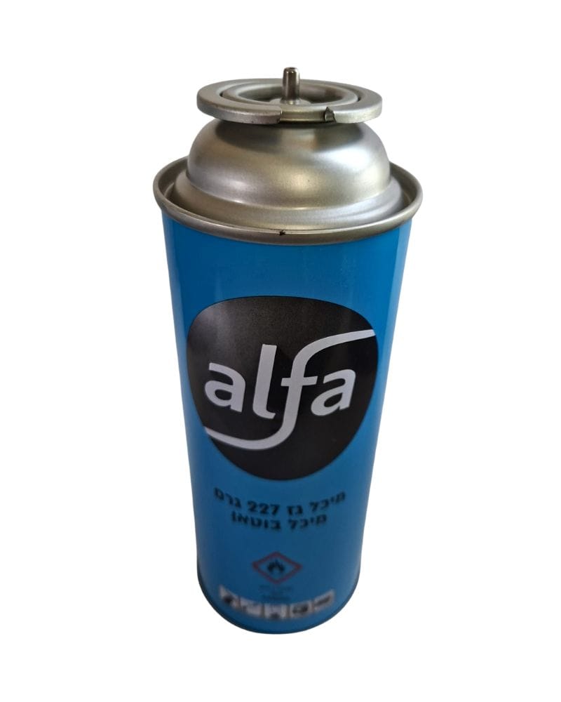 מיכל גז בוטאן ALFA 227 גרם לכיריים ניידות, מבערים ומציתים